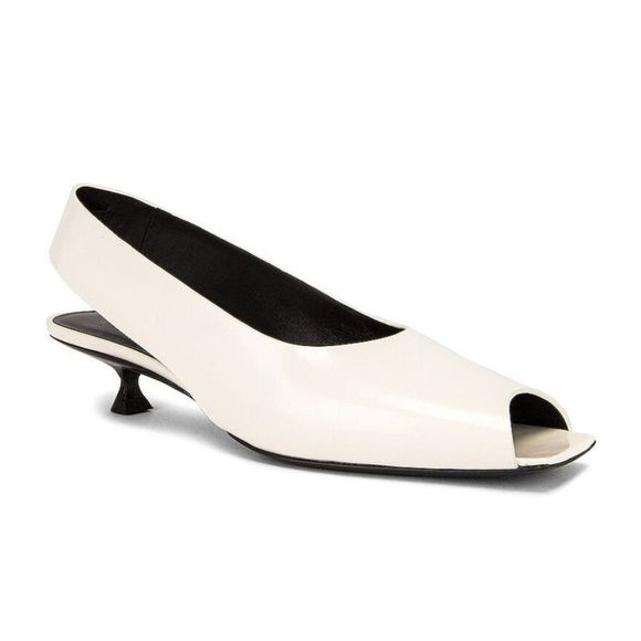The Row Shoes - NEW The Row Sharp Slingback Heels in Milk White Kitten Heel EU Size 36 US Size 6